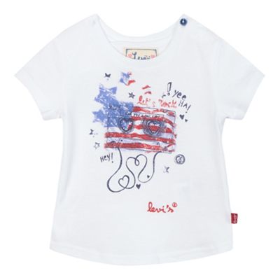 Levi's Baby girls' white American flag print t-shirt